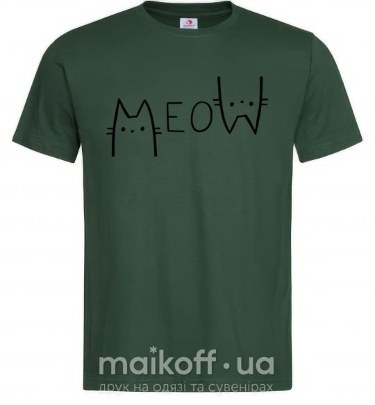 Мужская футболка Meow Темно-зеленый фото