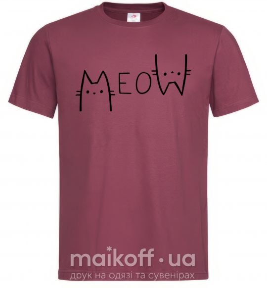 Чоловіча футболка Meow Бордовий фото
