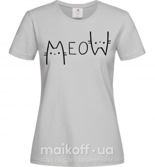 Жіноча футболка Meow Сірий фото