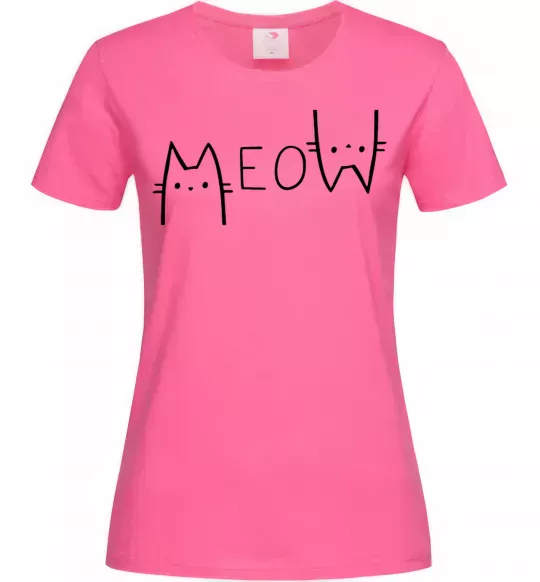 Женская футболка Meow Ярко-розовый фото