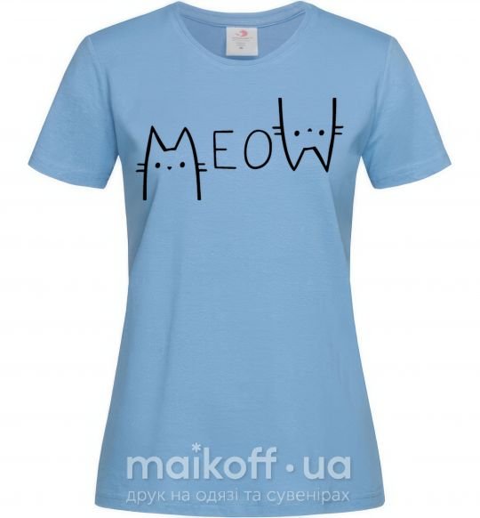 Жіноча футболка Meow Блакитний фото