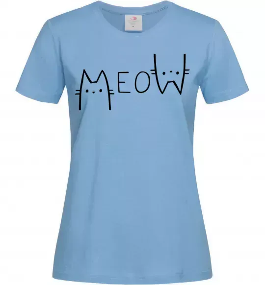 Женская футболка Meow Голубой фото