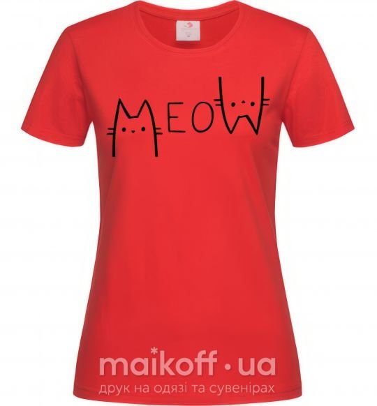 Женская футболка Meow Красный фото