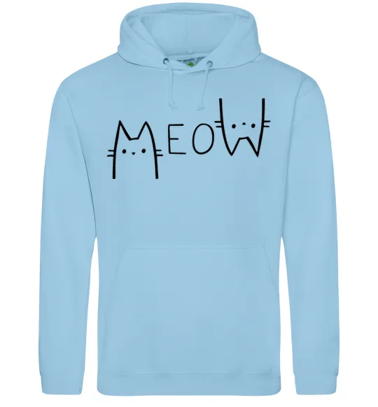 Мужская толстовка (худи) Meow Голубой фото