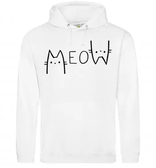 Женская толстовка (худи) Meow Белый фото