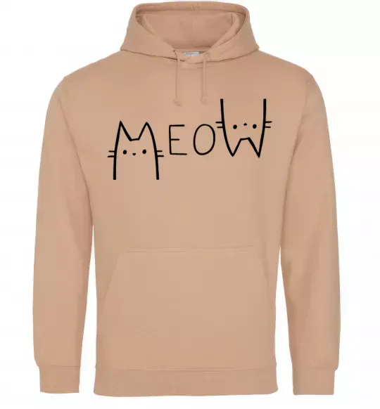 Женская толстовка (худи) Meow Песочный фото