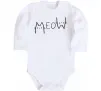 Детский боди Meow Белый фото