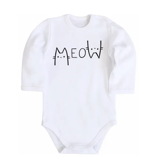 Дитячий бодік Meow Білий фото