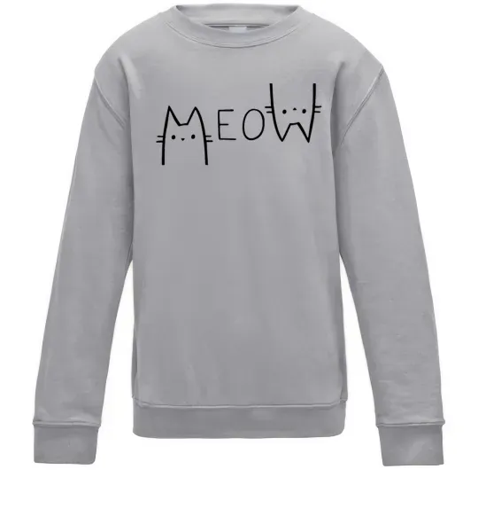 Детский Свитшот Meow Серый меланж фото