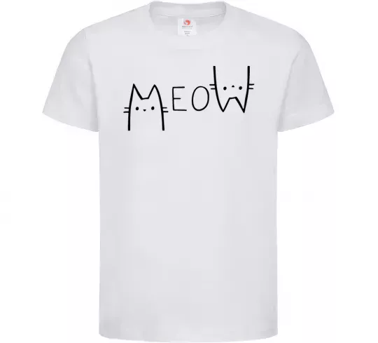 Детская футболка Meow Белый фото