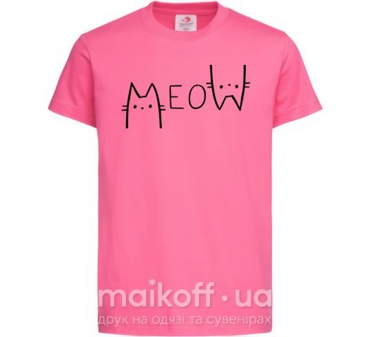 Детская футболка Meow Ярко-розовый фото