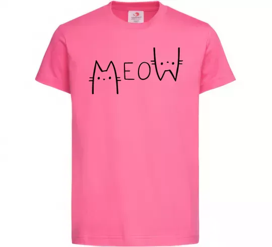 Детская футболка Meow Ярко-розовый фото