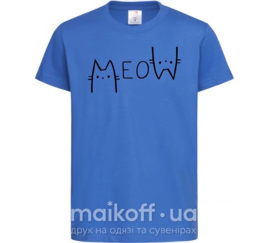 Детская футболка Meow Ярко-синий фото