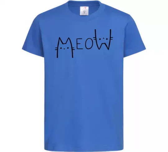 Детская футболка Meow Ярко-синий фото