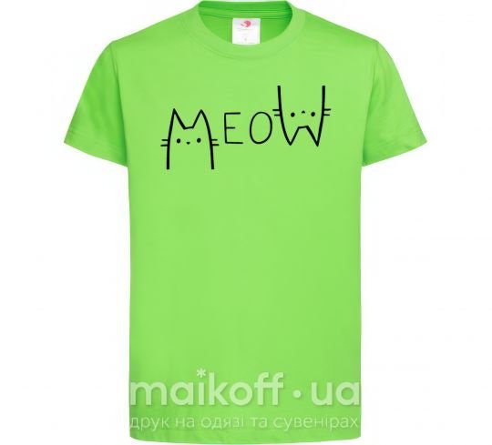 Дитяча футболка Meow Лаймовий фото