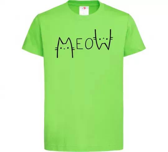 Детская футболка Meow Лаймовый фото