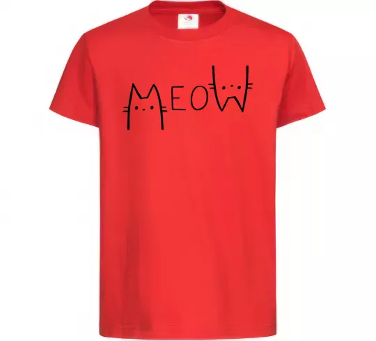 Детская футболка Meow Красный фото