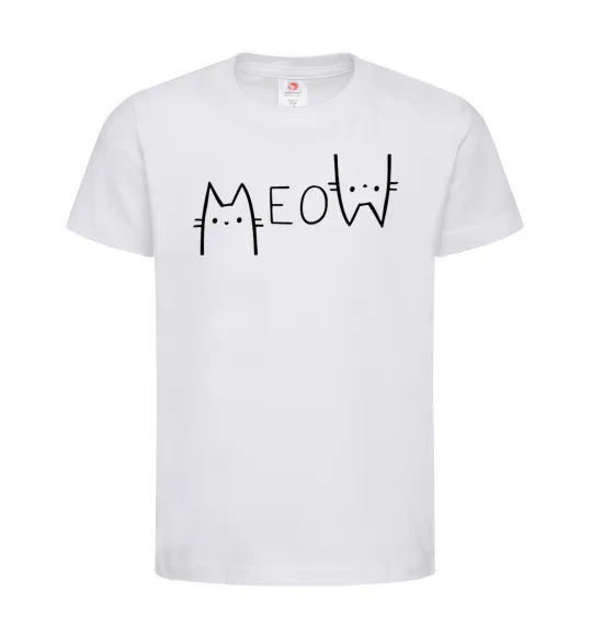 Детская футболка Meow Белый фото