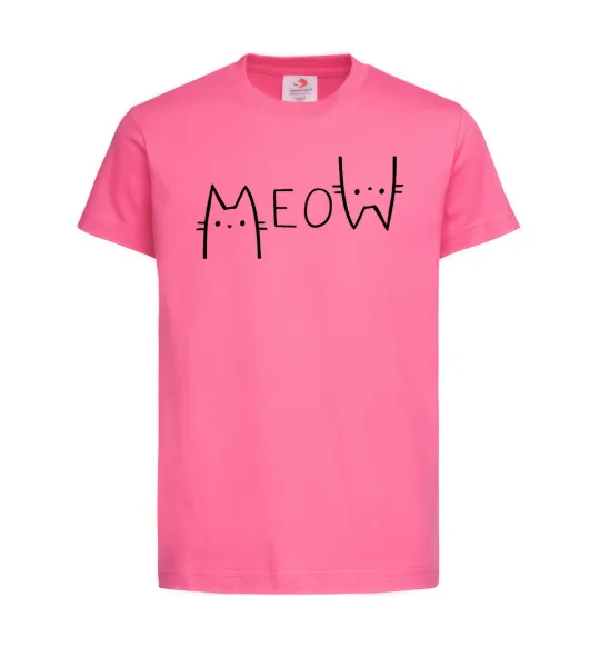 Детская футболка Meow Ярко-розовый фото
