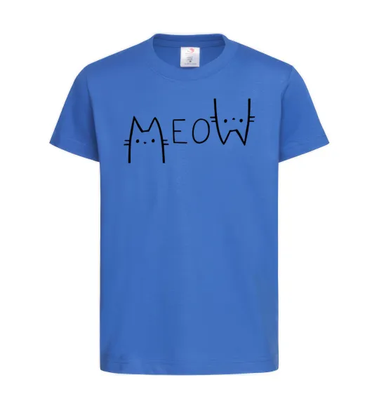 Детская футболка Meow Ярко-синий фото