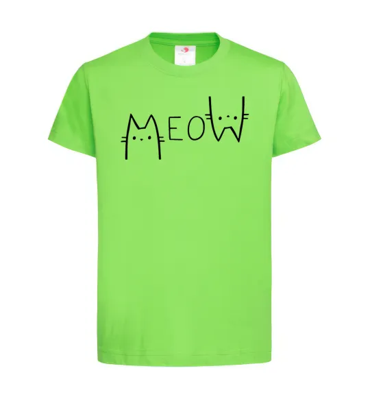 Детская футболка Meow Лаймовый фото