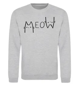 Свитшот Meow Серый меланж фото