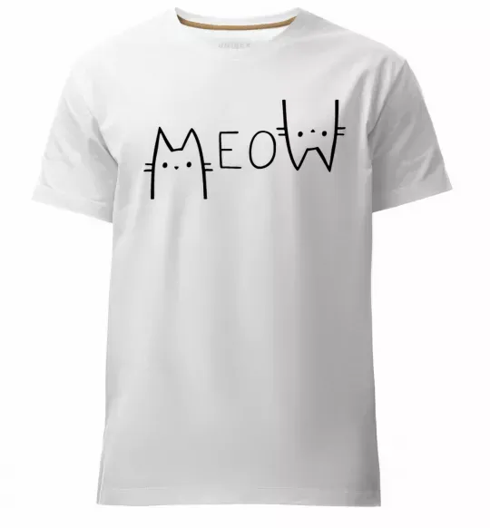 Мужская премиум футболка Meow Белый фото