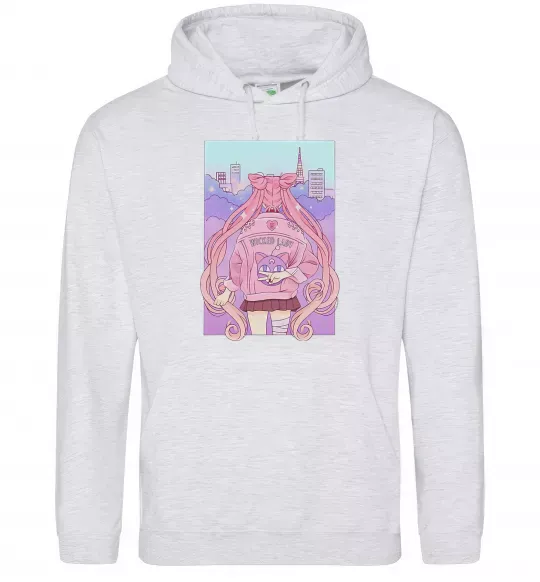 Мужская толстовка (худи) Wicked lady Серый меланж фото