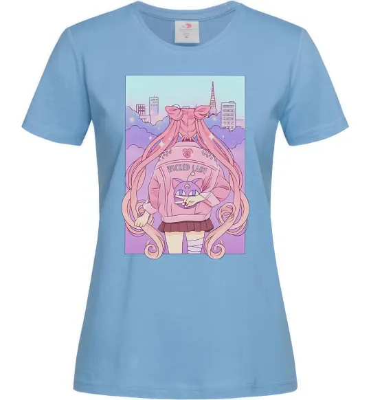 Жіноча футболка Wicked lady Блакитний фото