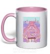 Чашка з кольоровою ручкою Wicked lady Ніжно рожевий фото