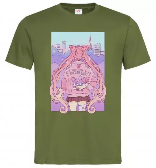 Мужская футболка Wicked lady Оливковый фото