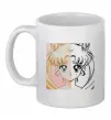 Чашка керамічна Sailor Moon половинки Білий фото