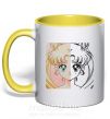 Чашка з кольоровою ручкою Sailor Moon половинки Сонячно жовтий фото
