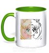 Чашка с цветной ручкой Sailor Moon половинки Зеленый фото