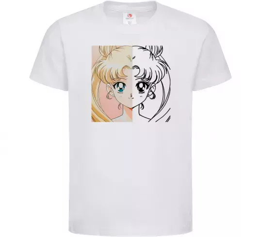 Детская футболка Sailor Moon половинки Белый фото