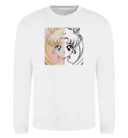 Світшот Sailor Moon половинки Білий фото
