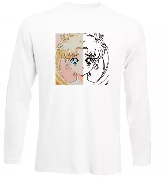 Лонгслів Sailor Moon половинки Білий фото