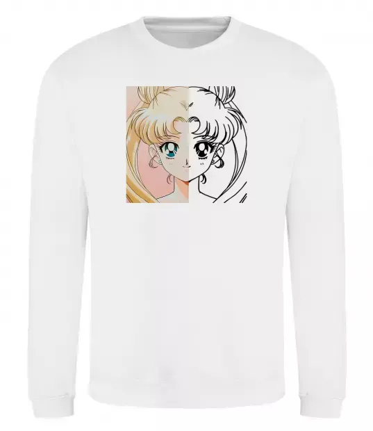 Світшот Sailor Moon половинки Білий фото