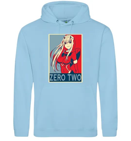 Женская толстовка (худи) Zero two Голубой фото