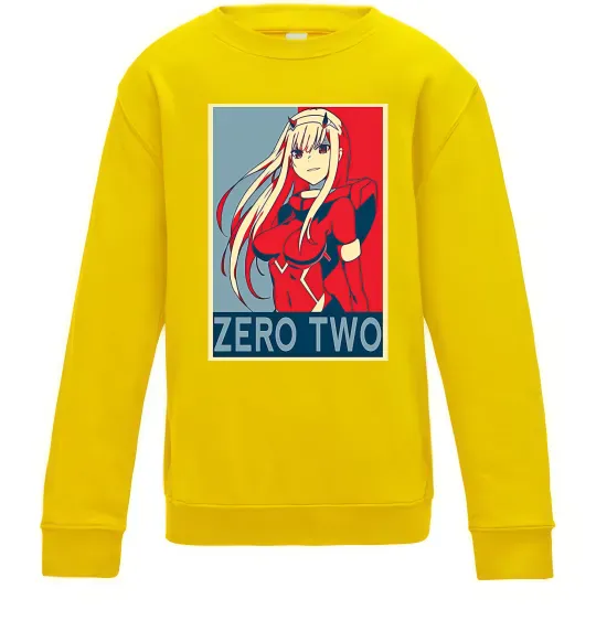 Детский Свитшот Zero two Солнечно желтый фото