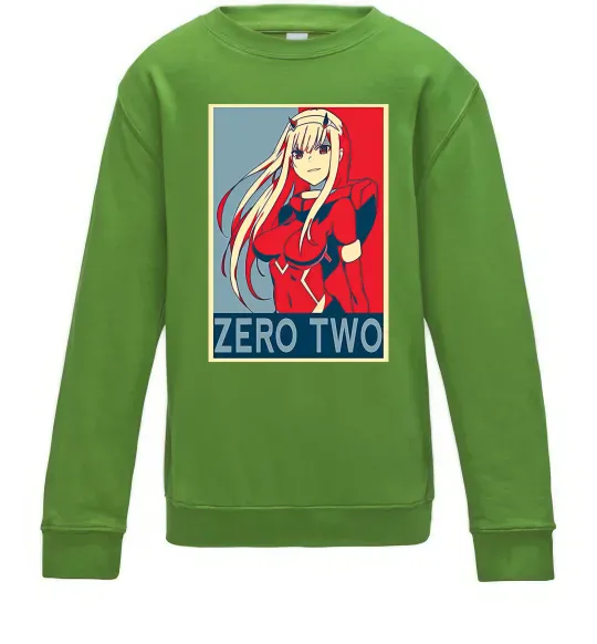 Детский Свитшот Zero two Лаймовый фото