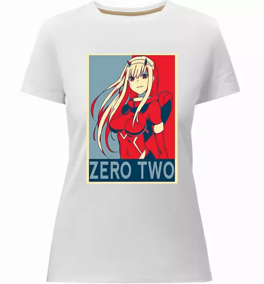 Женская премиум футболка Zero two Белый фото