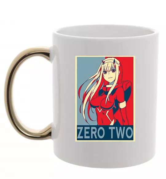 Чашка с цветной ручкой Zero two Золото фото