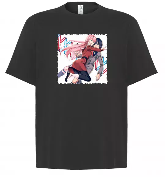 Футболка Оверсайз Darling in the franxx Чорний фото