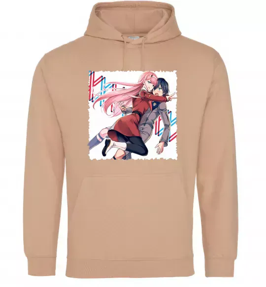 Мужская толстовка (худи) Darling in the franxx Песочный фото