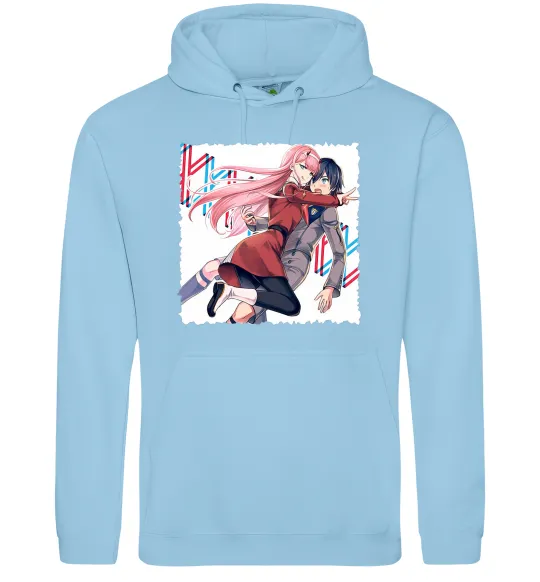 Чоловіча толстовка (худі) Darling in the franxx Блакитний фото