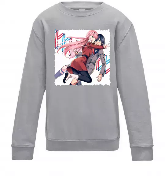 Дитячий світшот Darling in the franxx Сірий меланж фото