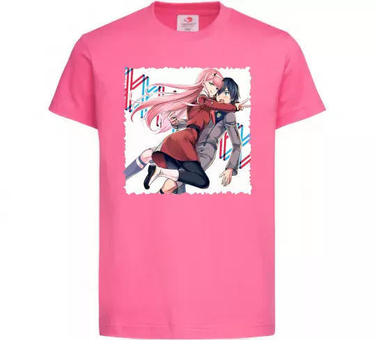 Детская футболка Darling in the franxx Ярко-розовый фото