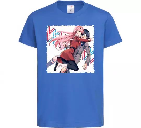 Детская футболка Darling in the franxx Ярко-синий фото