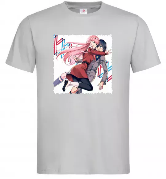 Чоловіча футболка Darling in the franxx Сірий фото